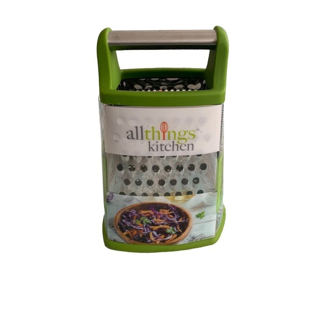 All Things Kitchen 4-Sided Grater Green Plastic Trim New